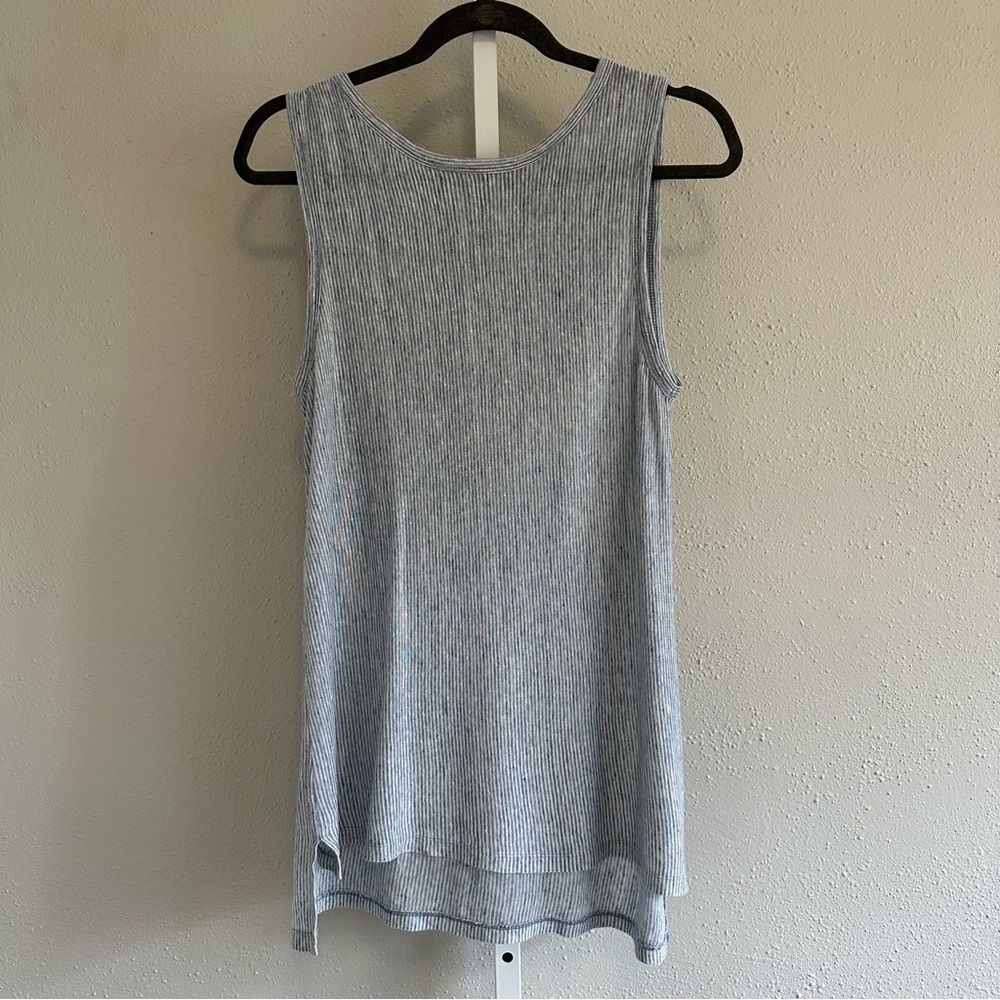 Kenar Sleeveless blue striped Women's Linen Top size medium